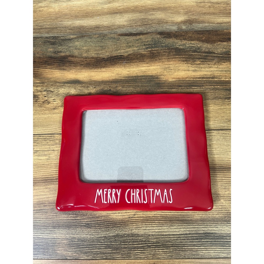 Rae Dunn Merry Christmas Red Ceramic Picture Frame Artisan Collection Magenta